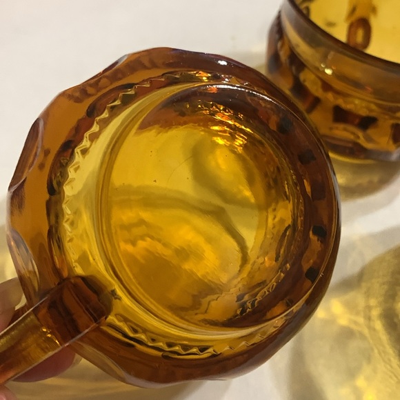 Kings Crown Thumb print Amber Mugs Set of 3 - Picture 3 of 4